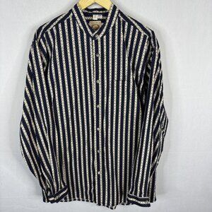 Vintage WAH Maker Frontier Shirt Men’s L USA Made Striped Workwear Floral